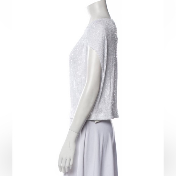 In the Mood for Love| Bateau Neckline Short Sleeve Crop Top | White | SZ Large - Picture 3 of 7